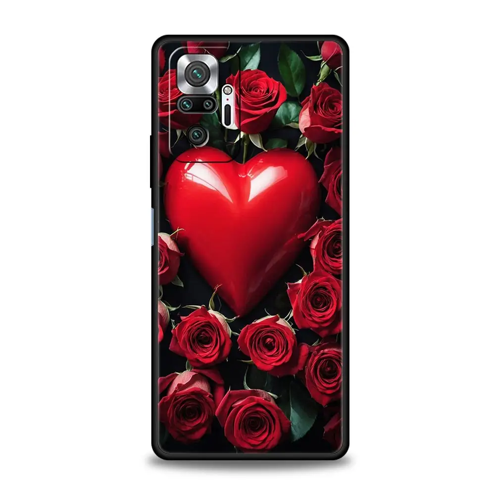 Elegant Red Rose Floral Design Soft Phone Case Cover