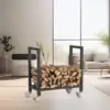 Firewood Rack Firewood Holder Multifunctional Portable Stable Fireplace Log Grate with Wheels for Outdoor Activities Backyard 4