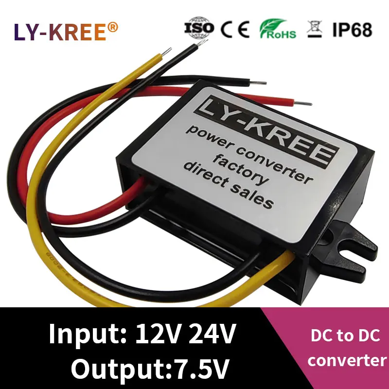 Converter DC-DC 12V to 7.5V Step-down Module 24V to 7.5V DC to DC Buck ...