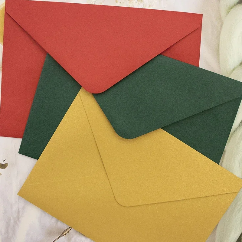 Kraft Paper Envelopes Mini Envelopes 50pcs/lot 19.5x13.8cm for Invitations Stationery Postcards Card Packaging Bags 120g Paper Storage Wedding Business