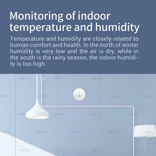 Tuya ZigBee Mini Temperature Humidity Sensor Smart Home Remote Monitor Works with Gateway Alexa Google Home Voice App Control 4