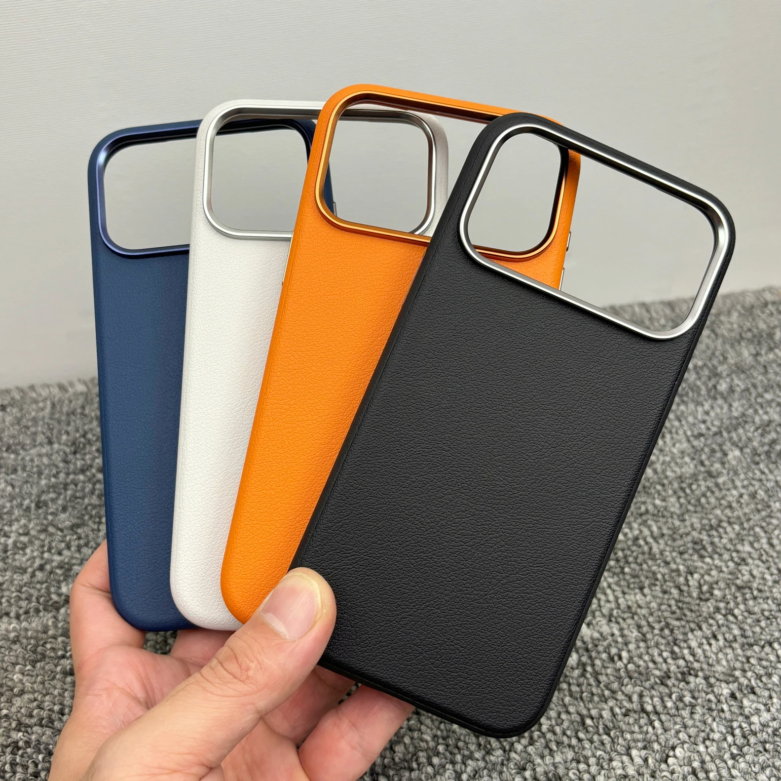 Luxury Business Leather Magnetic Phone Case with AI Camera and Shockproof Magsafe Cover