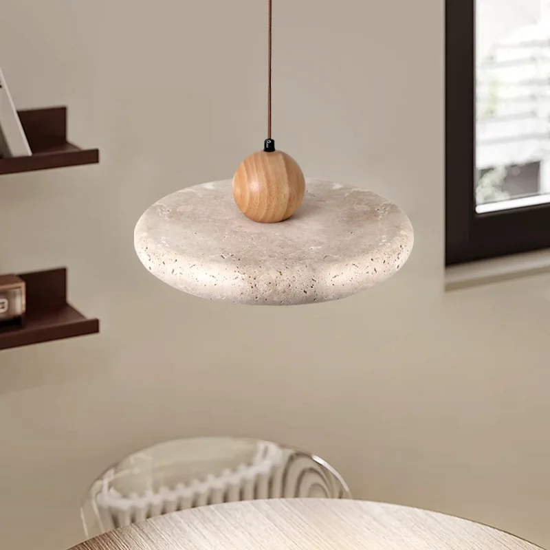 Natural Stone Pendant Light Travertine Ceiling Hanging Lamp Suspension Chandelier For Dining Room Kitchen Island pendant lights pendant lamp chandelier lighting vintage pendant lights rope pendant lamp