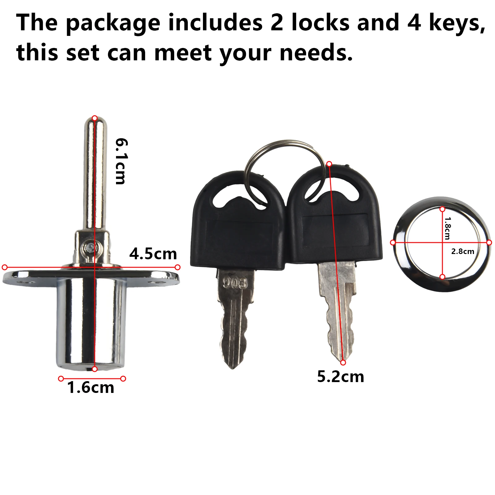 Description Picture 5 of itemRotary Lock Cylinder Home Hardware Drawer Lock Triple Interlock Zinc Alloy 1 Set 100% Original Hot Sale With 2 Keys