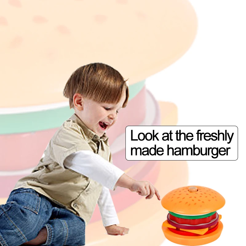 Children's Simulation Wooden Playhouse Hamburger Set Pairing Puzzle Food Cutting Assembled Toys