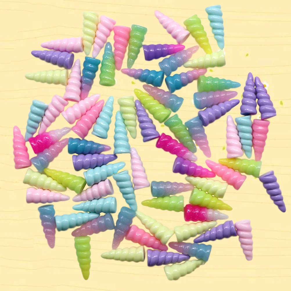 

10 PCS Unicorn Horn Toys Resin Spiral Shaped Decoration Party Favor Party Supplies (Random Color)