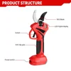 55mm Brushless Electric Scissors Cordless Pruning Shear Tree Garden Cutter Trimmer Power Tools for Makita 18V Battery 3