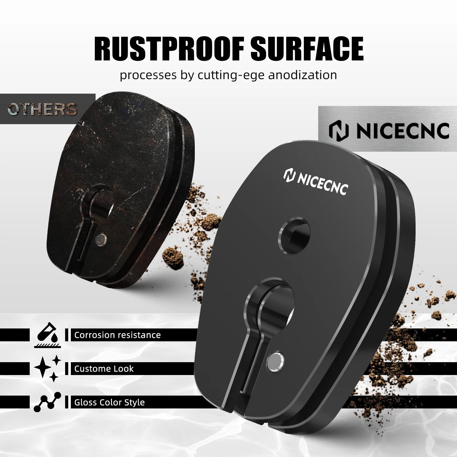 NICECNC For Kawasaki KLR650 KLR 650 2008-2018 4PCS 전면 후면 깜박이 줄기 제거 키트 어댑터 플레이트 KLR650 액세서리