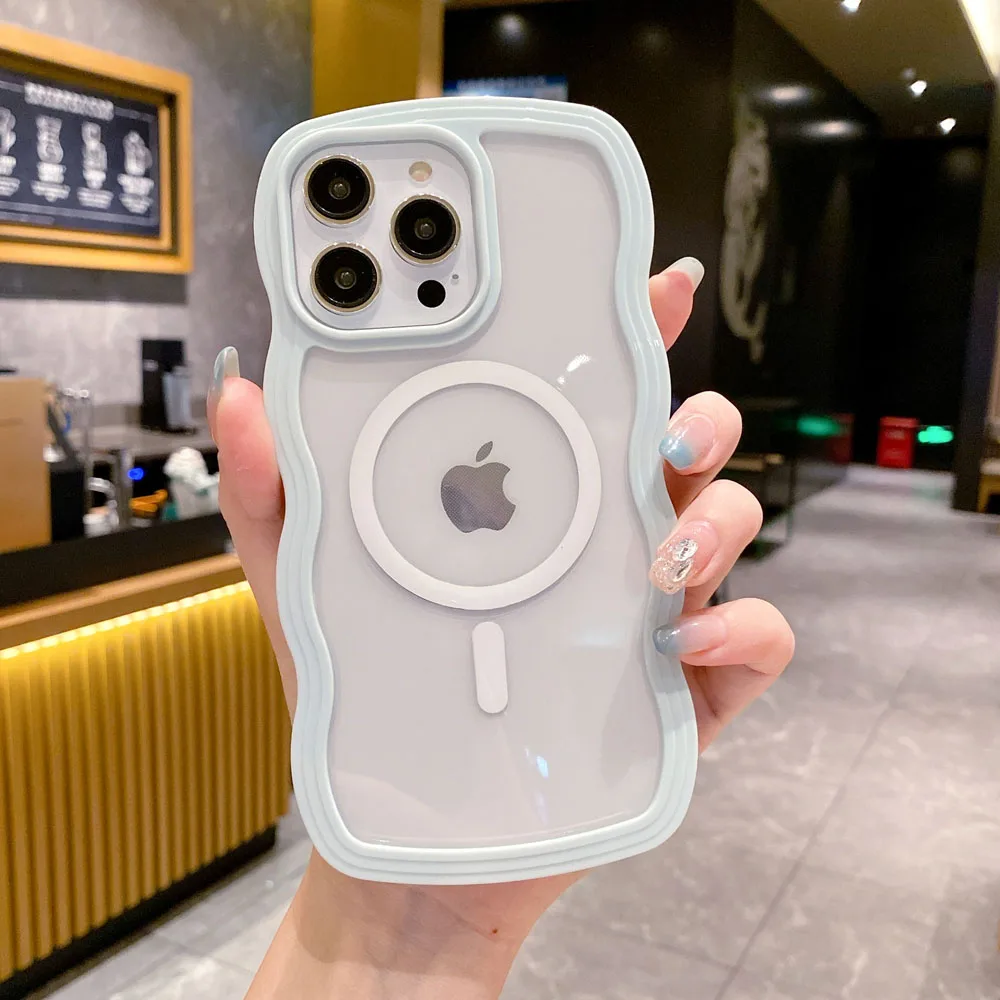 Vibrant Wavy Magnetic Wireless Charging Shockproof Case