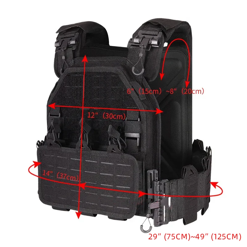 YAKEDA Tactical Vest Outdoor Hunting Plate Carrier Protective Adjustable Airsoft Combat Equipment tactical harness