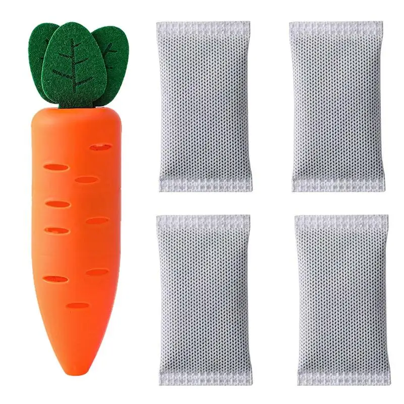 

Refrigerator Deodorant Box Bag Activated Bamboo Charcoal Creative Wall Mounted Carrot Shape Air Freshener For Refrigerator