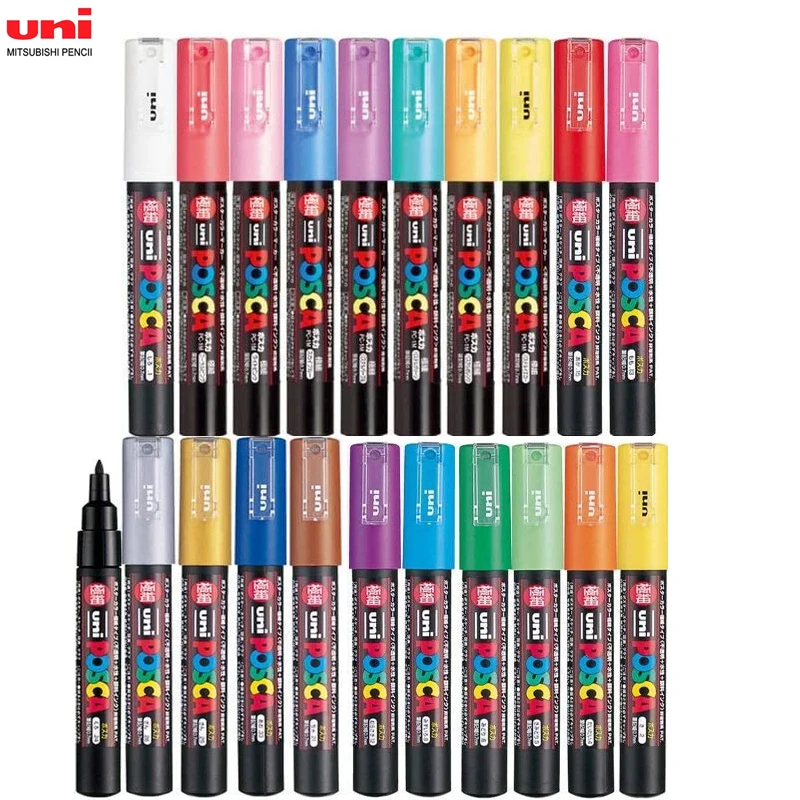 1pcs Uni Posca Paint Marker, Pc1m 21 Colors, 0.7mm Extra Fine Point
