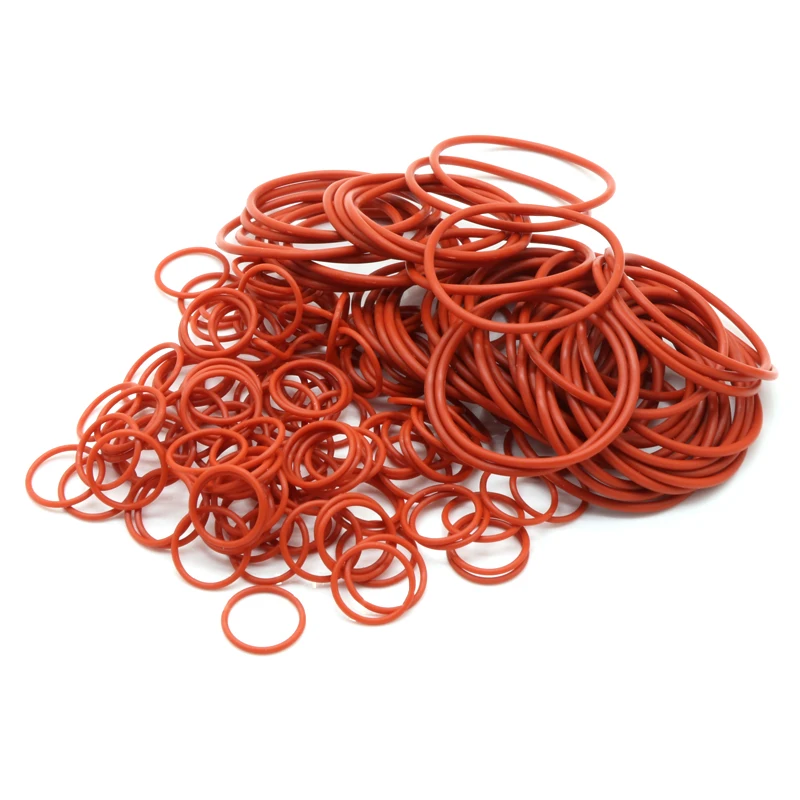 Rubber O Rings Sealing Gasket Rubber Washers Silicone O Rings Stainless Steel Washer 10pcs VMQ O Ring Seal Gasket Thickness CS 1mm OD 5 ~ 46mm