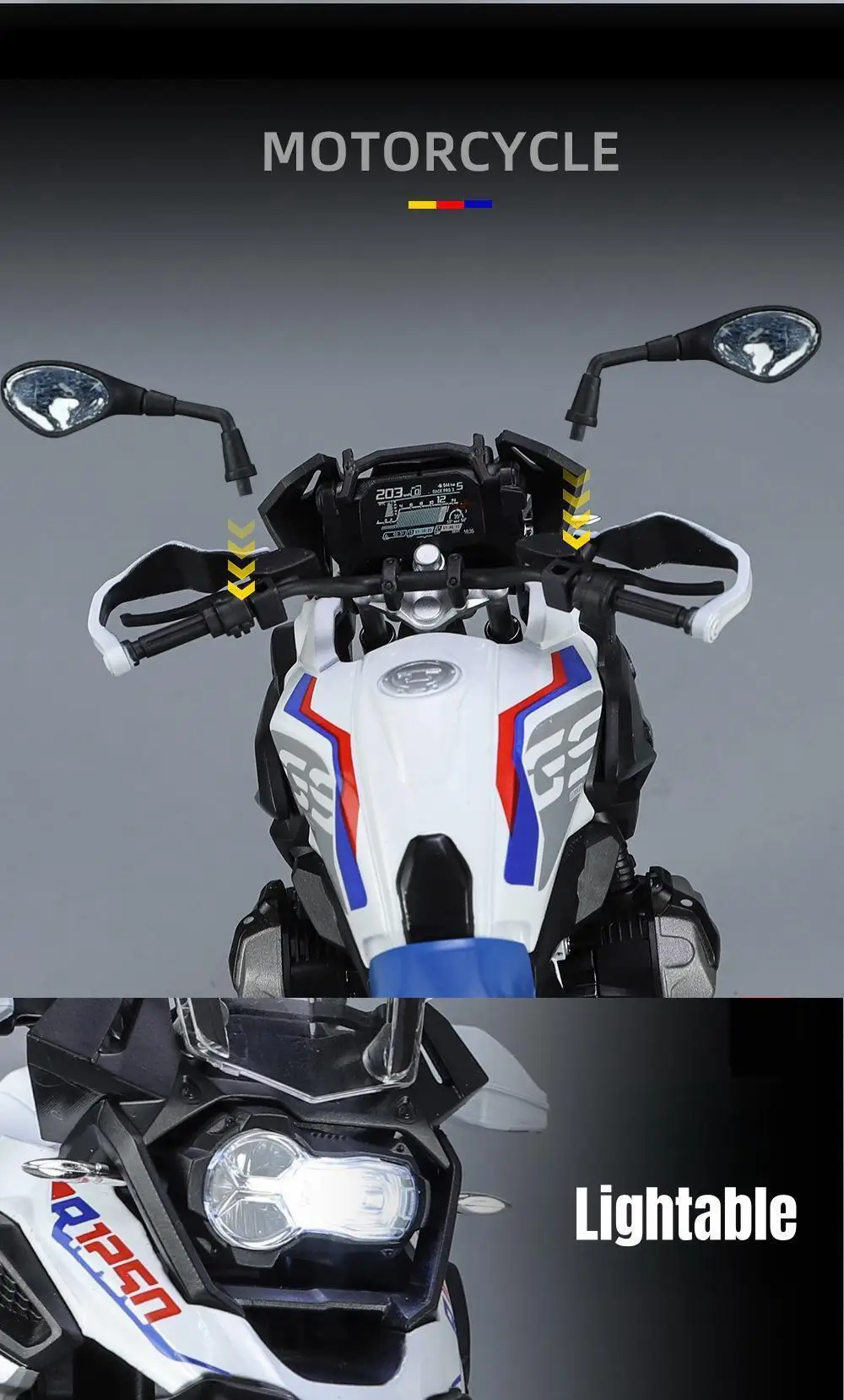 1/9 BMW Motorrad R1250 GS Diecast Model Motosiklet