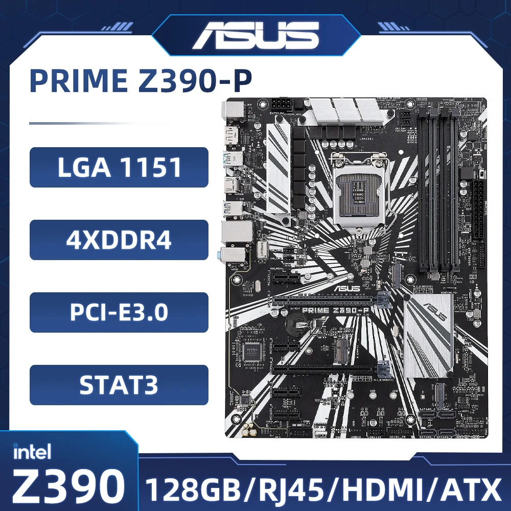 LGA-1151ASUS-PRIME-Z390-P-Motherboard-Intel-Z390-4-DDR4-128GB-2-M-2 ...