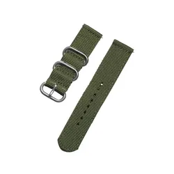 Sports Nylon Band Watch Strap, Available in Multiple Sizes - 22mm (S - Amy Green)