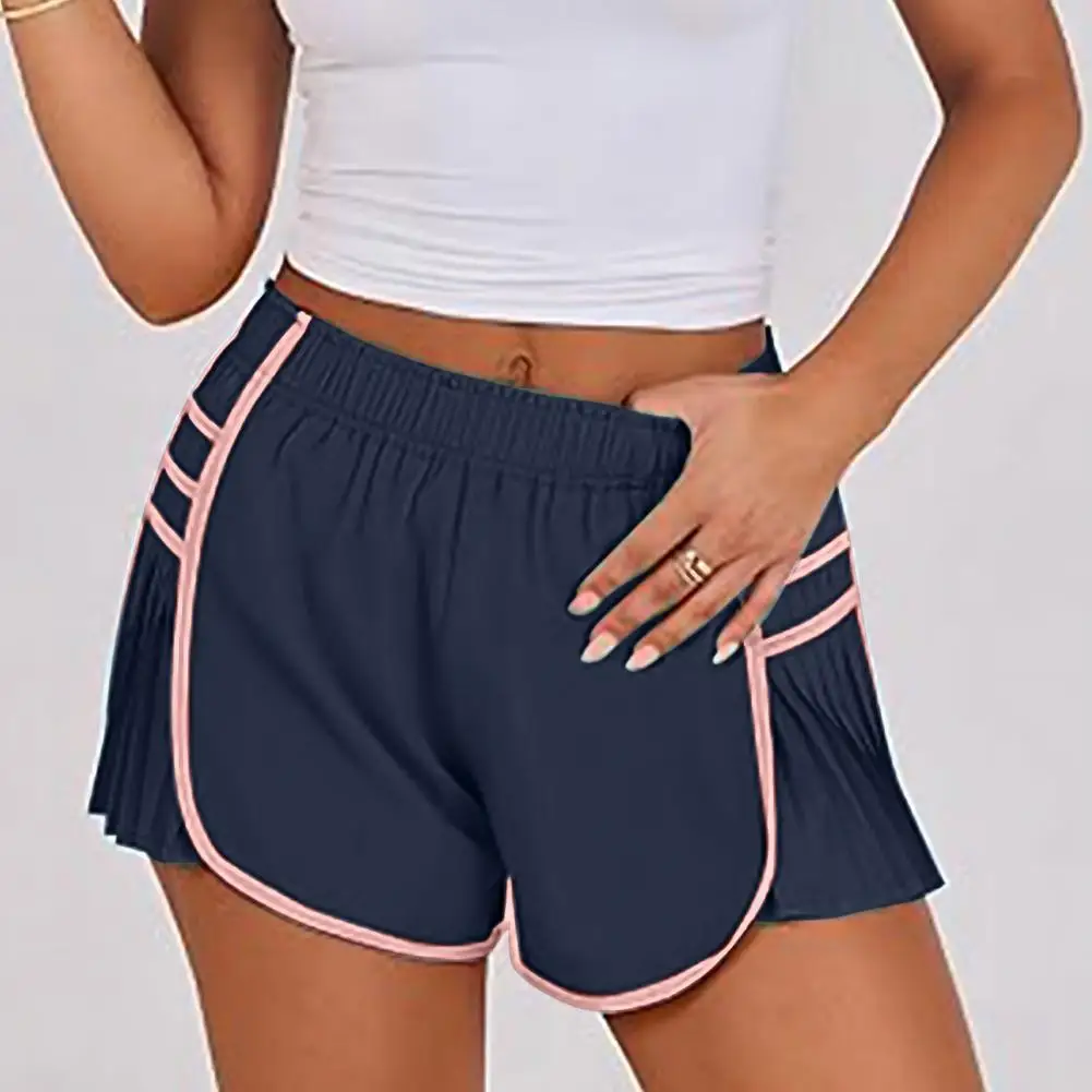 

Lady Shorts Stylish Women's Summer Sports Shorts with Elastic High Waist Loose Fit Pleated Design for Jogging Yoga Tennis Ruched