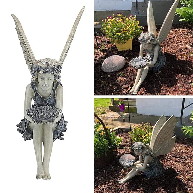 Estatua de Hada de resina, decoración de jardín, Ángel, niña, joyería artesanal - Imagen 6