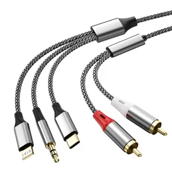 3 - in - 1 RCA Digital Audio Cable Adapter for Enhanced Sound Quality (Black)