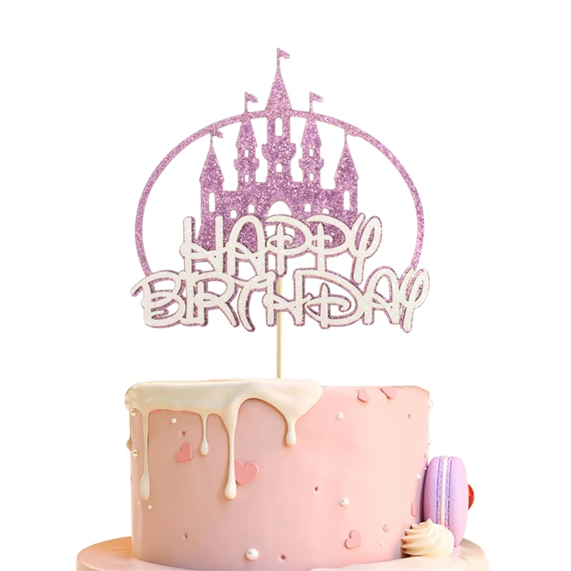 1 Stück, Schloss Alles Gute zum Geburtstag Kuchen Dekor Topper Prinzessin Prinz Alles Gute zum Geburtstag Kuchen Dekoration Topper