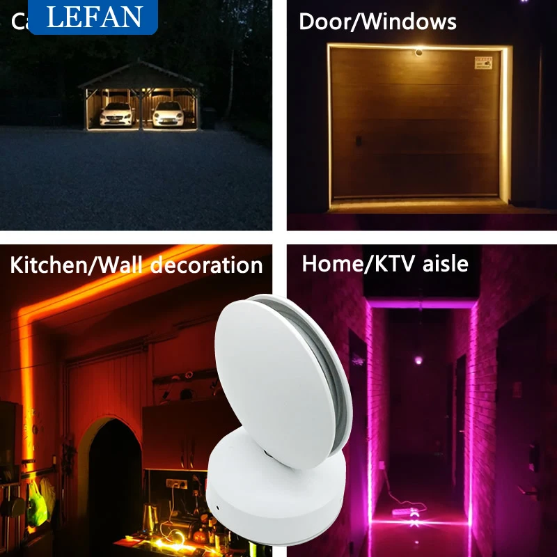 LED Wall Lamp led wall lamp wall sconces light wall lamp Windows Sill Lights Warm Cold Red Green Blue Pink RGB Home Door frame Corridor Balcony Garage Hotel Lighting
