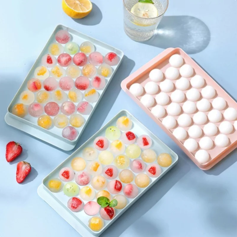 33Grid Ice Boll Hockey PP Mold Frozen Whiskey Ball Popsicle Ice Cube Tray Box Lollipop Making Gifts