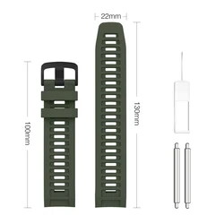 22mm Soft Silicone Sport Replacement Watch Band - 22mm (Army Green)