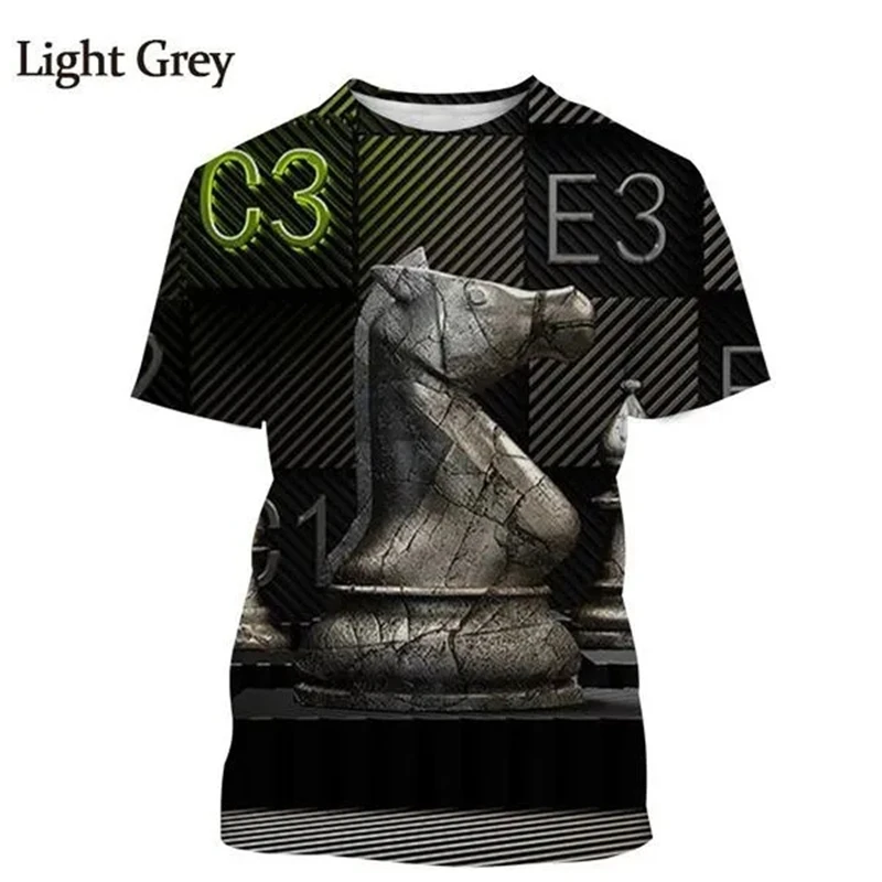 3D-Schach-Print-T-Shirt für Herren, lustiges Grafik-T-Shirt, Sommertrend, Harajuku, Oversize, Kurzarm, Freizeit, O-Ausschnitt, Oberteile, T-Shirts – Detail 14