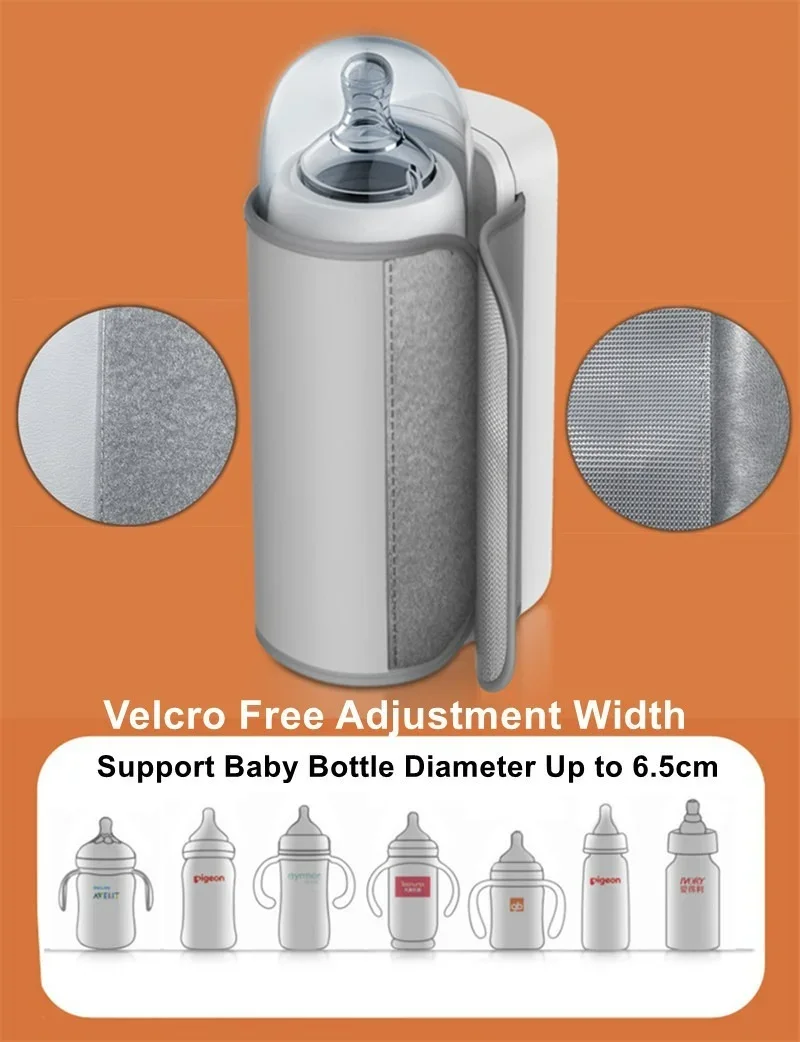 Rechargeable Baby Bottle Warmer 6Levels Temperature Adjustment Temperature Display Breast Warmer Sleeve Feeding Accessories bottle warmer,milk bottle heater
