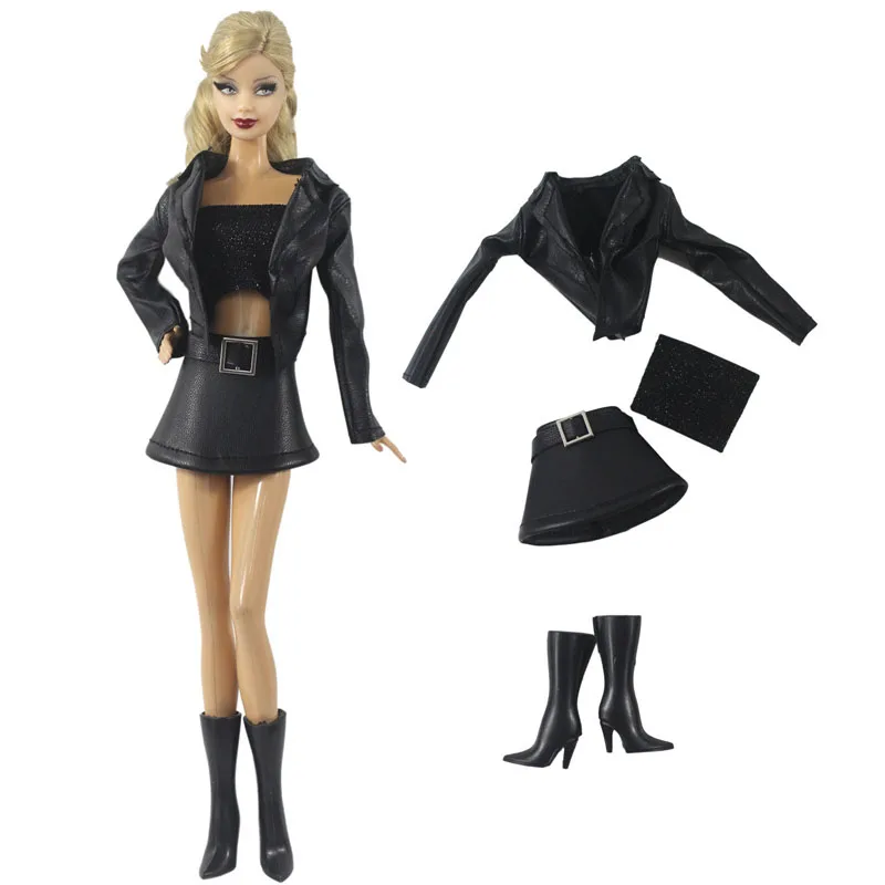 Con Botas Negras Botas Barbie NiÃ±a Ropa Barbie Botas De Barbie