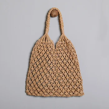 Borse a tracolla scavate di nuovo arrivo per donna Borsa in paglia di grande capacità Totes Borsa da spiaggia da viaggio vintage Shopping Pack 1