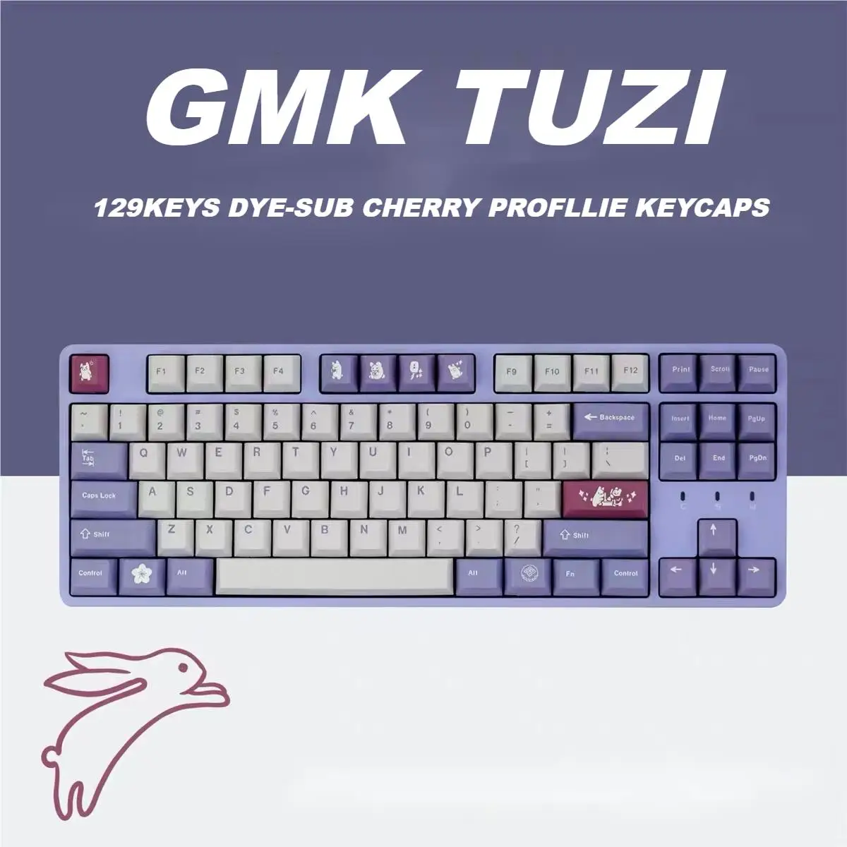 

GMK Tuzi Large Set Cherry Profile PBT Keycap DYE-SUB English Custom Personality Keycaps For Mechanical Keyboard 61/64/68/75/84