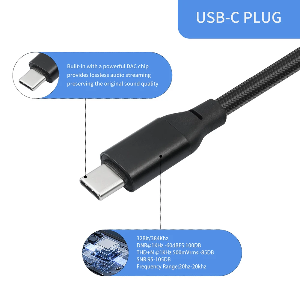 Premium USB-C to Dual XLR Audio Cable with Built-in DAC and Braided Design for Enhanced Sound Quality