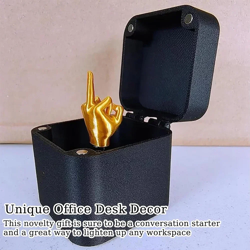 Gift Box Middle Finger Surprise Christmas Prank Gift for Offices Desk Home Decor Toys