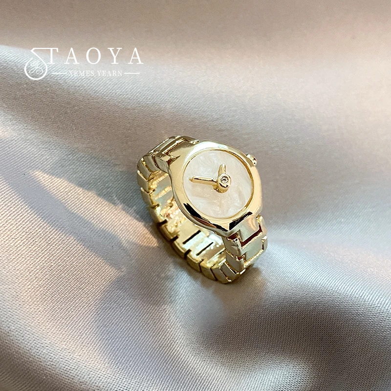 2025 Unique Imitation Watch Design with Gold Color Open Ring