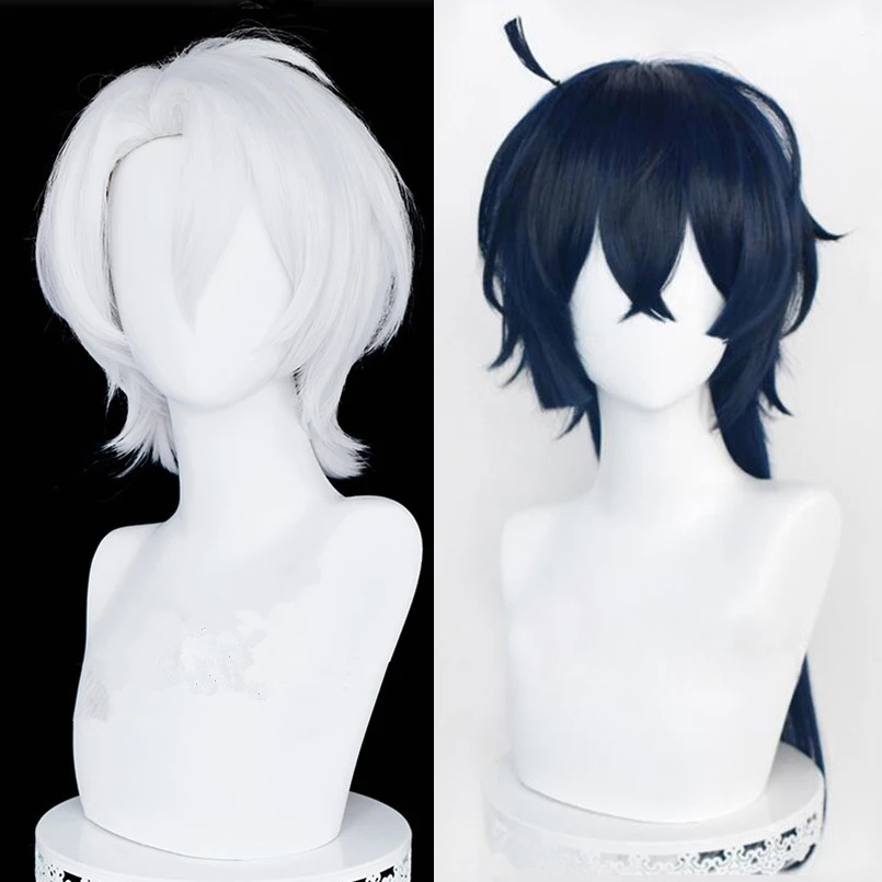 The Case Study Of Vanitas Blue Black Wig Noe Archiste Silver White Cosplay Wig Parrucche Sintetiche Resistenti Al Calore + Parrucca Cap
