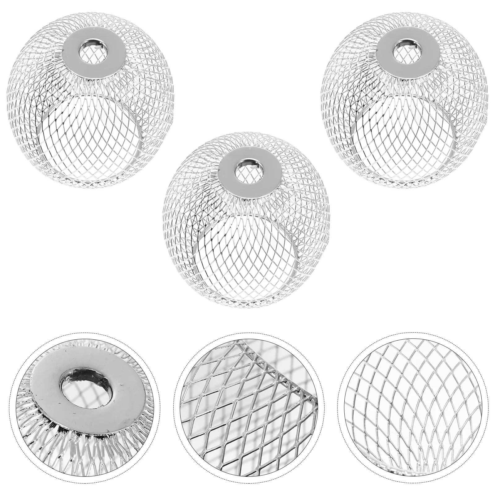 

3pcs Metal Lamp Shades Decorative Light Covers Hollow-out Lamp Cover Ornaments
