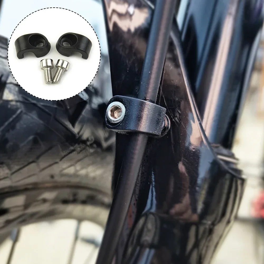 Zktfyshk 10 pezzi in lega di alluminio per cavo della bici C-Clips Mountain Bike Biciclette Clip del cavo del freno Morsetti fissi Telaio Fibbia