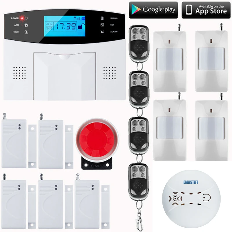 

2024 LCD Keyboard RU/SP/EG Voice Wireless SMS Home GSM Alarm system House intelligent auto Burglar Door Security Alarm Systems