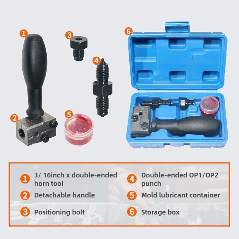 Professional Brake Line Flaring Tool Kit 45Degree Double Single Bubble Flare for 3/16 1/4 5/16 3/8 Inch Tubing Automotive Repair