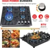 in Gas Cooktop 4 Burners Stainless Steel Stove with NG/LPG Conversion Kit Thermocouple Protection and Easy to Clean 3