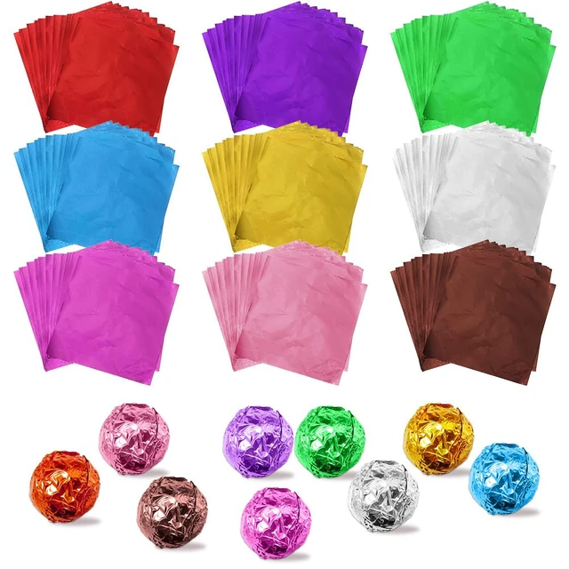 300 Pcs Square Golden Aluminium Foil Candy Wrappers Square Sweets Lolly  Paper for DIY Candies and Chocolate Packaging by Party Wedding Birthday