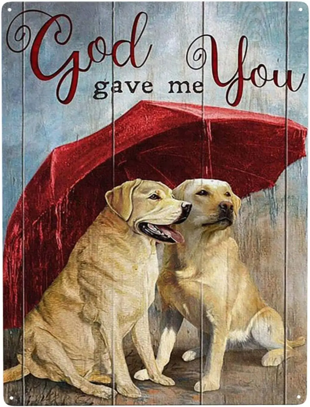 Labradors Under The Rain Tin Metal Sign Wall Decor Decorazione Divertente Per La Cucina Di Casa Bar Room Garage Vintage Poster Targa