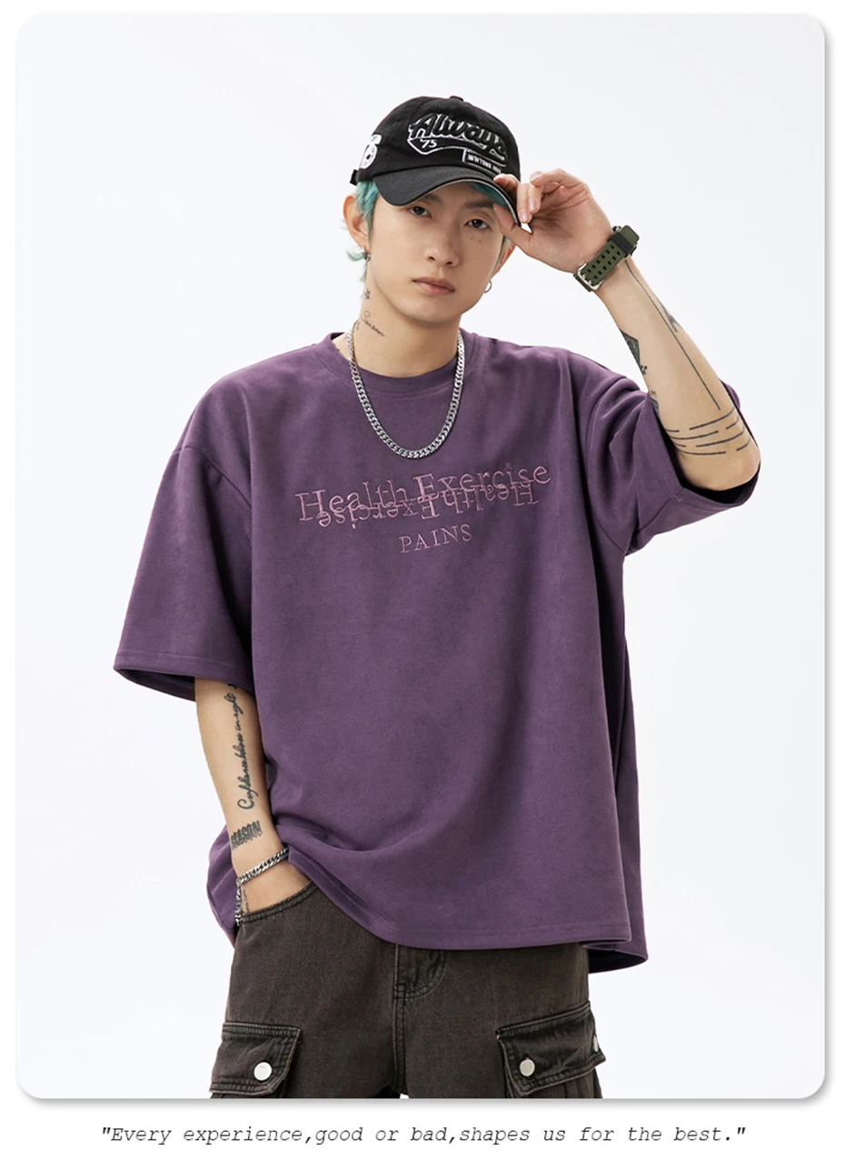 Letter Suede T-shirt 4