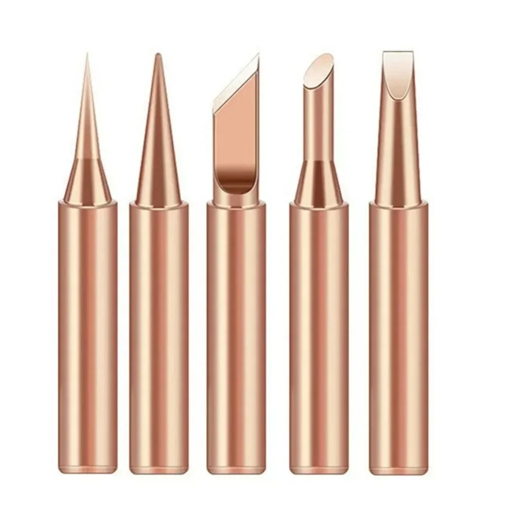 Premium Copper Soldering Iron Tip Set - 5 Piece Collection