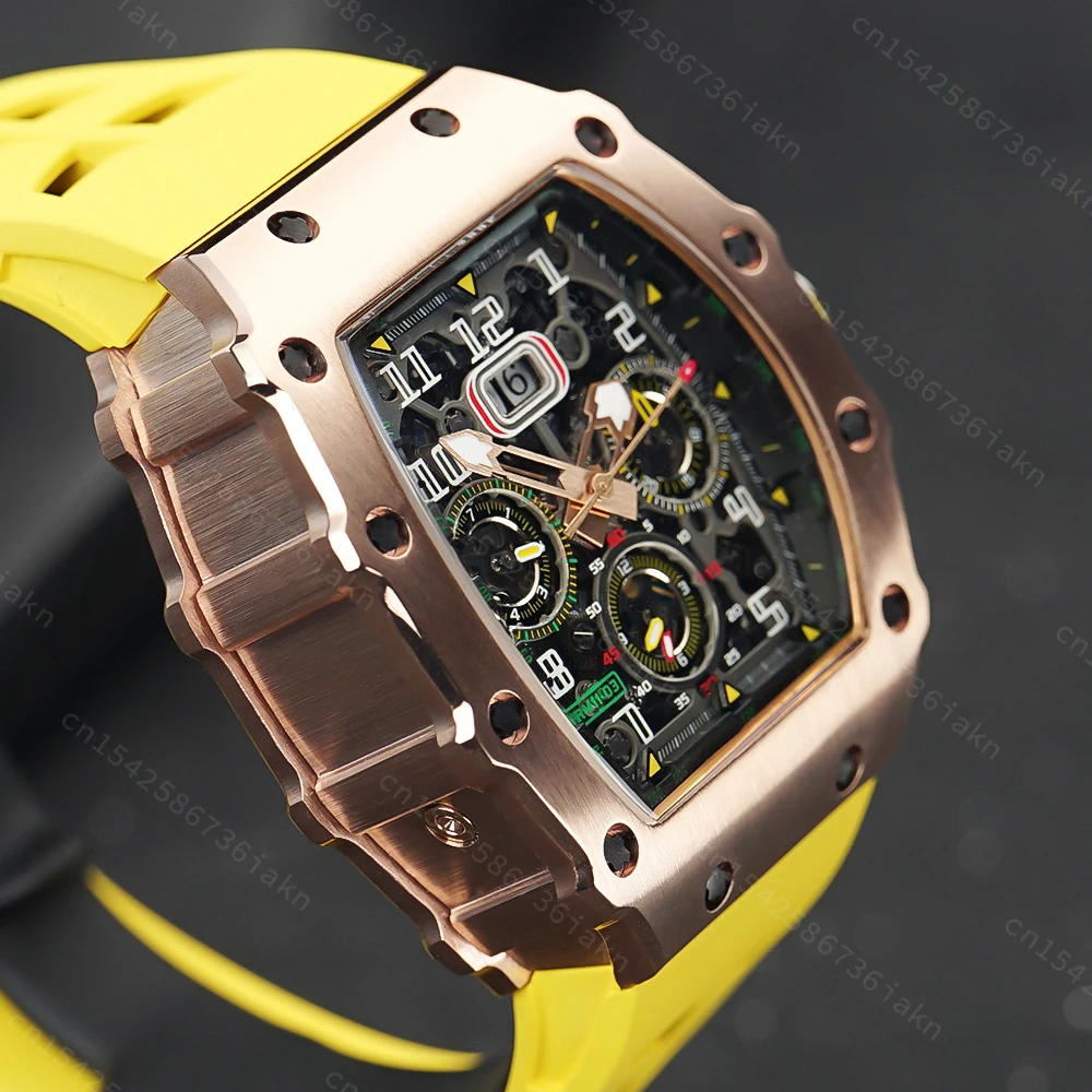 2022 Fashion New Men's Automatic Watch Stainless Steel Material Rubber Strap Sapphire Glass Mirror Casual Sports Waterproof