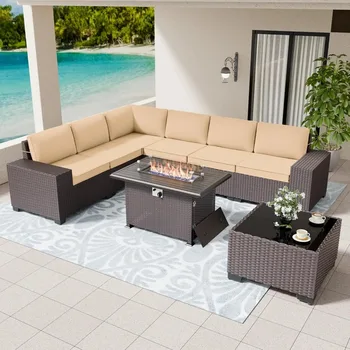 Patio Furniture Set Sofa 7-pcs 1