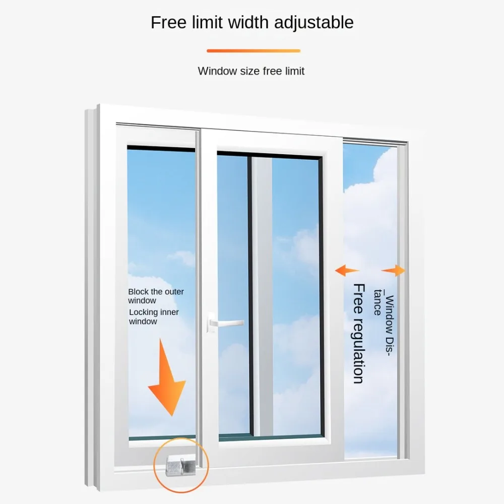 Description Picture 5 of itemWindow Lock Locator Adjustable Sliding Security Fixed Limit Device for Kids Pets Aluminum Alloy Sliding Door Window Safety Clamp