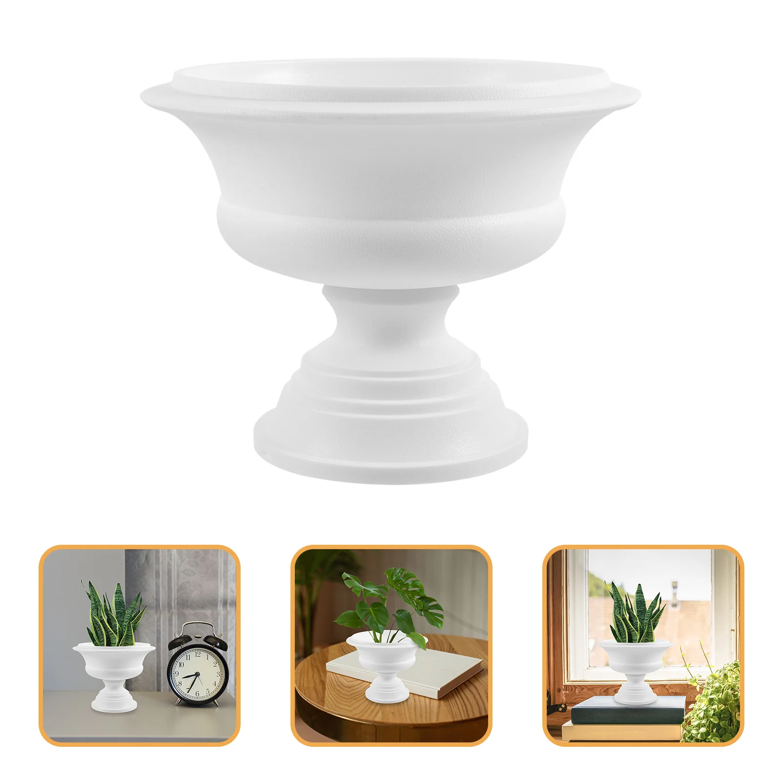 White Wedding Urn Flowerpot Decor European Style Holder Decorative Plant Artificial Plants Outdoor 6