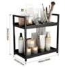2 Tier Under Sink Organizer Sliding Cabinet Basket Organizer Storage Rack with Hooks Hanging Cup Bathroom Kitchen Organizer 6
